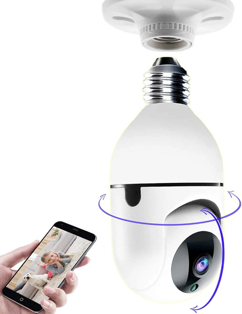 Open media 1 in modal  Open media 2 in modal  Open media 3 in modal Mini Indoor PTZ Wifi IP Camera With E27 Bulb Socket Easy Install Two Way Talk Remote Control By APP Ycc365plus